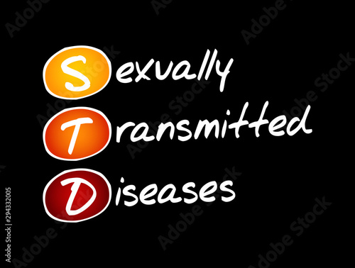 STD - Sexually Transmitted Diseases acronym, medical concept background