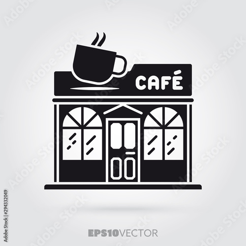 Café restaurant venue vector glyph icon