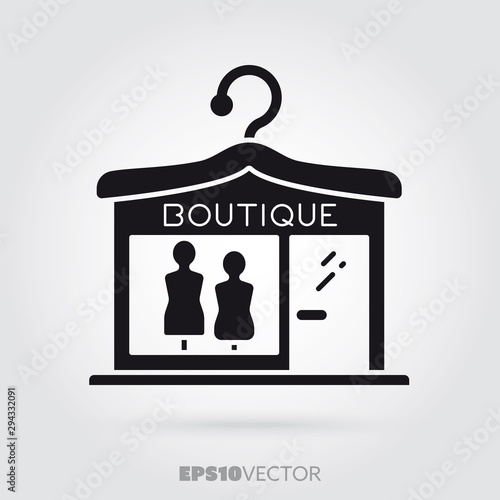 Boutique fashion store vector glyph icon