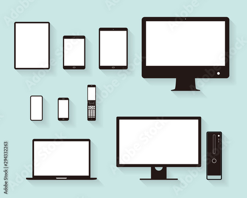 Smart device vector illustration set, 情報端末セット