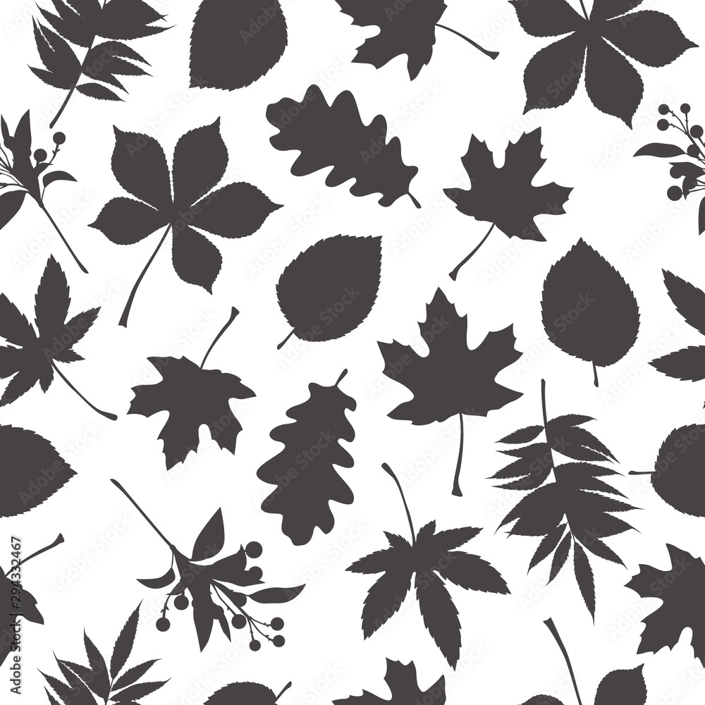 Seamless pattern autumn leaves