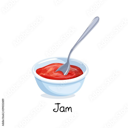 bowl of red berry jam
