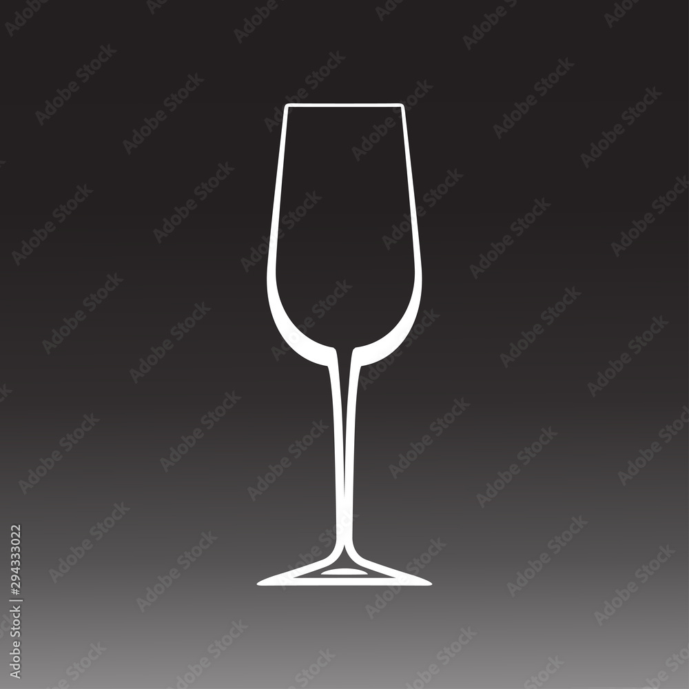 Wine glass. Empty wine glass silhouette Wine glass. Empty wine glass silhouette