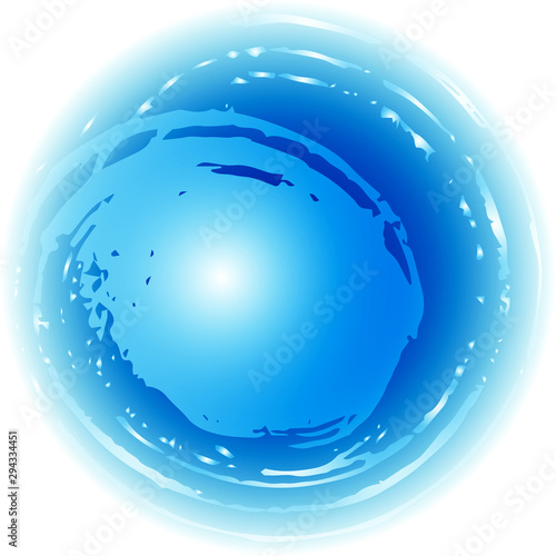 Bright blue abstract spot on a white background