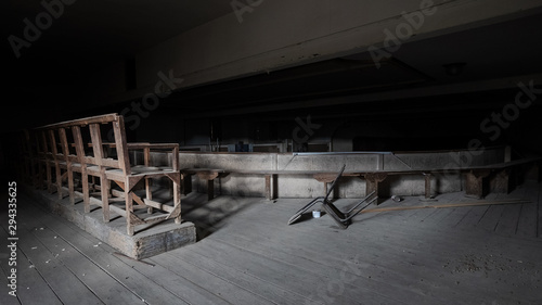 Inside an old and dark theater