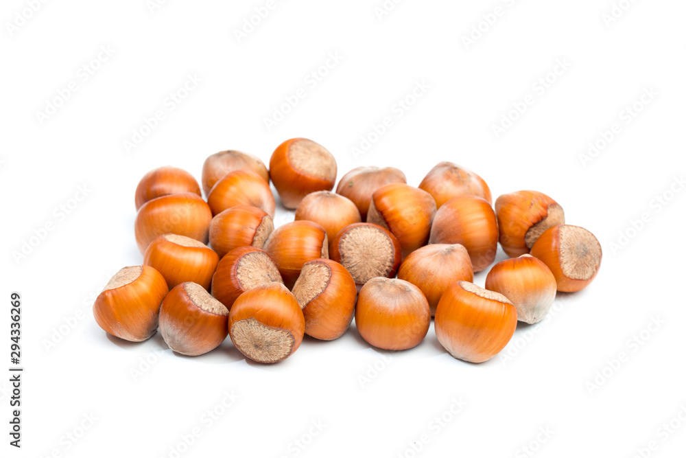Hazelnuts isolated on white background - Image Hazelnuts isolated on white background - Image