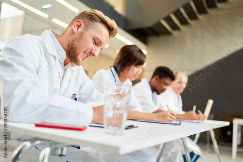 Group of medicine students in an exam