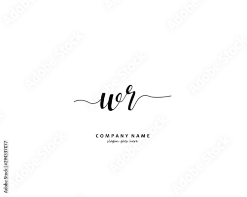 WR Initial handwriting logo vector