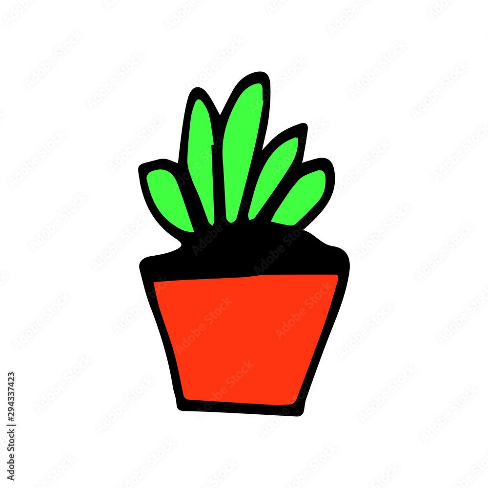 Hand drawn potted plant vector Hand drawn potted plant vector