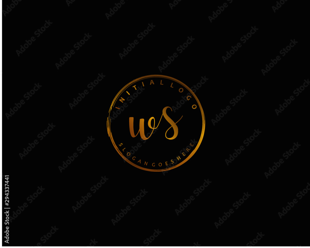WS Initial handwriting logo vector WS Initial handwriting logo vector