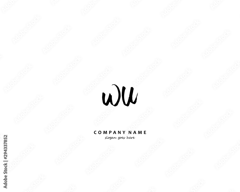 WU Initial handwriting logo vector