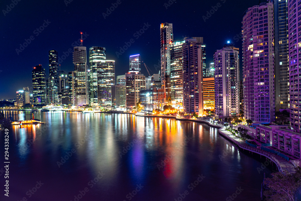 Fototapeta premium Brisbane skyline at night