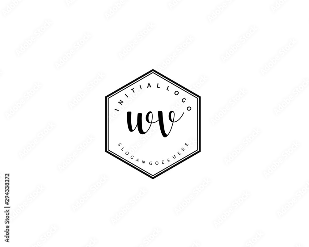 WV Initial handwriting logo vector WV Initial handwriting logo vector
