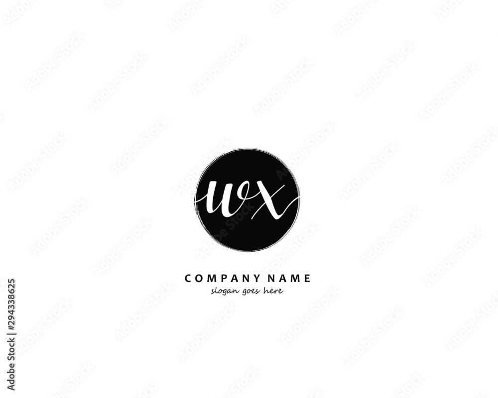 WX Initial handwriting logo vector WX Initial handwriting logo vector