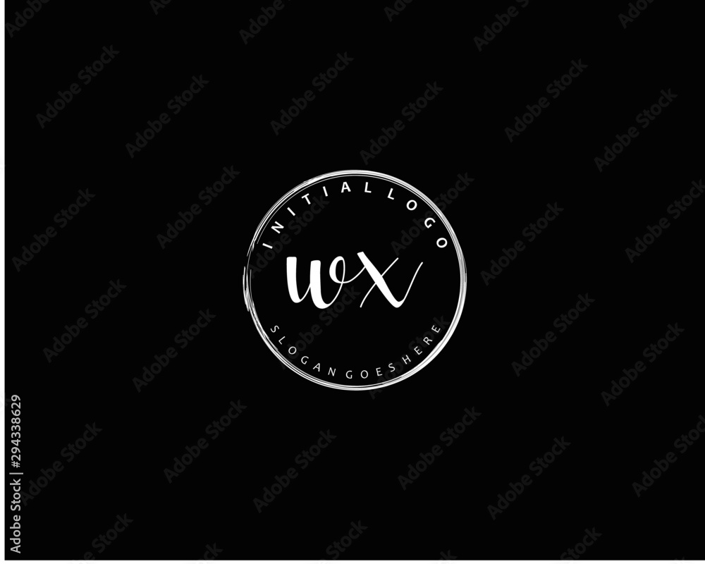 WX Initial handwriting logo vector WX Initial handwriting logo vector