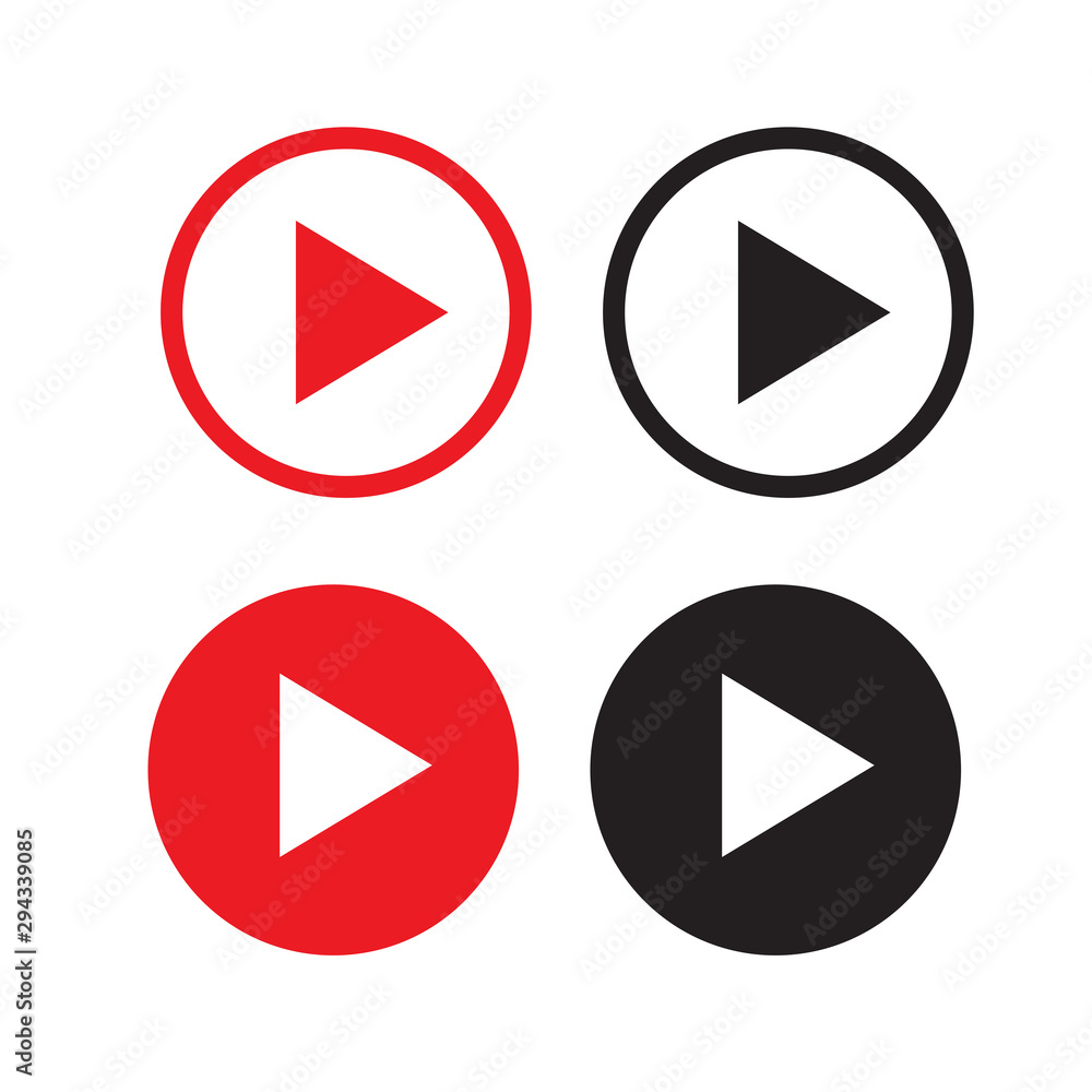 Play button icon. Play button icon.
