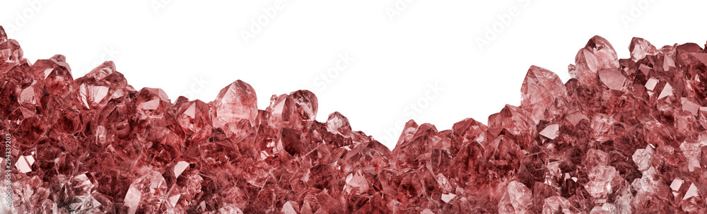 Obraz premium light red color ruby in long stripe on white