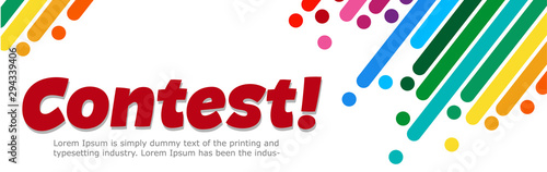 Banner with text Contest. Tournament banner. Bright design. Vector illustration