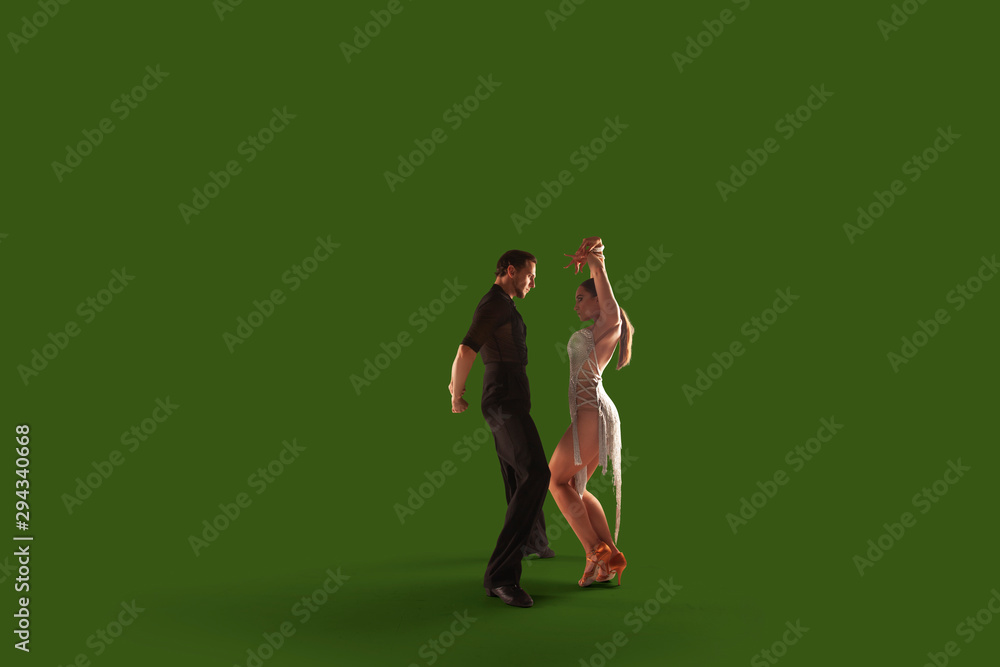 Ballroom dancing isolated on green screen. Ballroom dancing isolated on green screen.