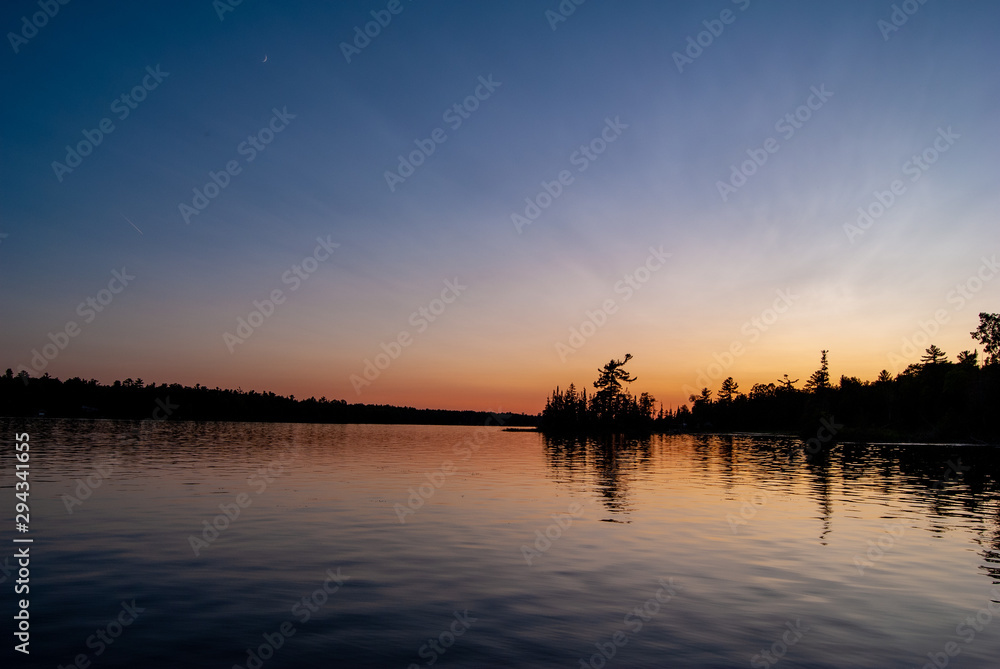 Amazing sunset at a Canadian lake