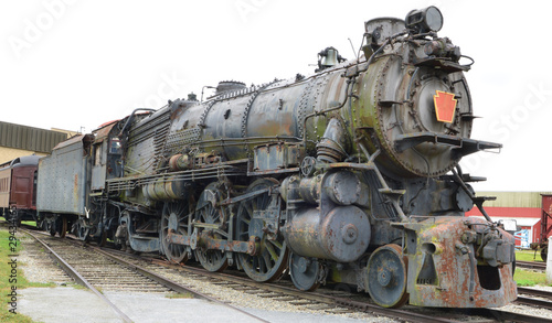 Rusting American steam locomotives in Pennsylvania, USA