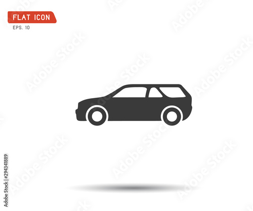 Car icon  Flat logo Vector illustration