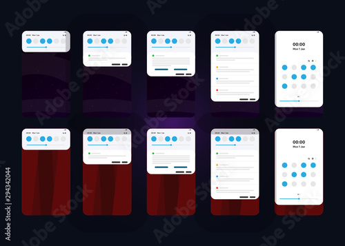 Notification Alerts on Smartphone Home Screen Phone User Interface User Experience UI Template Vector Illustration