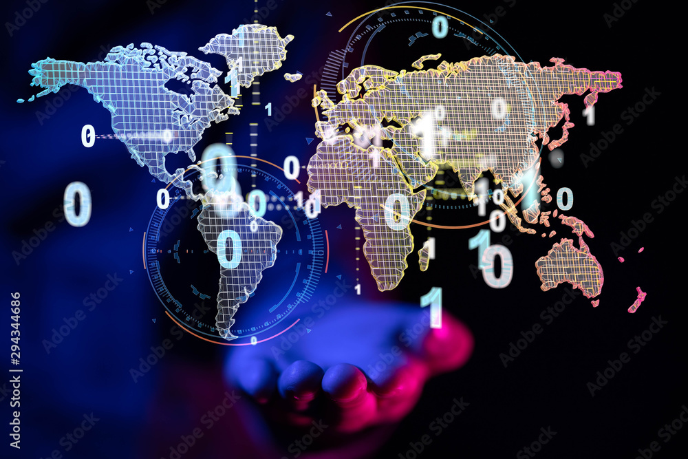 Obraz premium global network and data exchanges