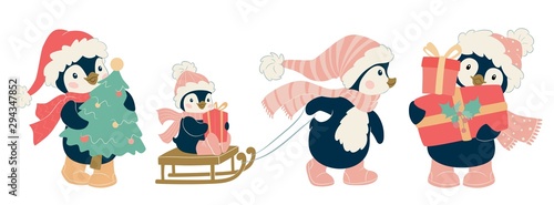Christmas cute penguin