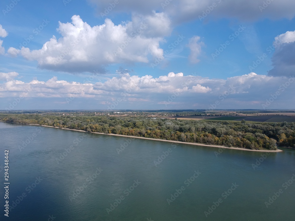 DJI Spark drone image above the Danube in Hungary