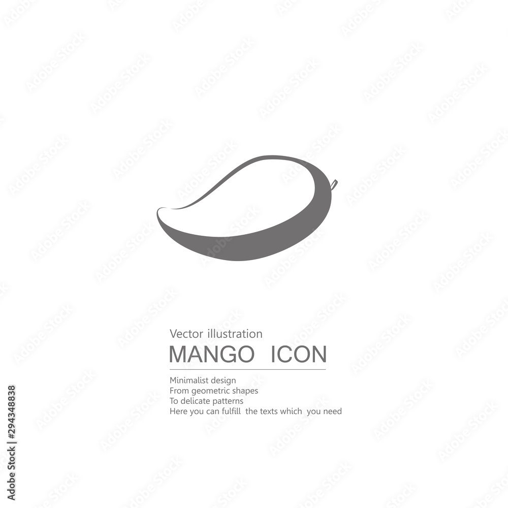 Vector drawn mango. Isolated on white background. Vector drawn mango. Isolated on white background.
