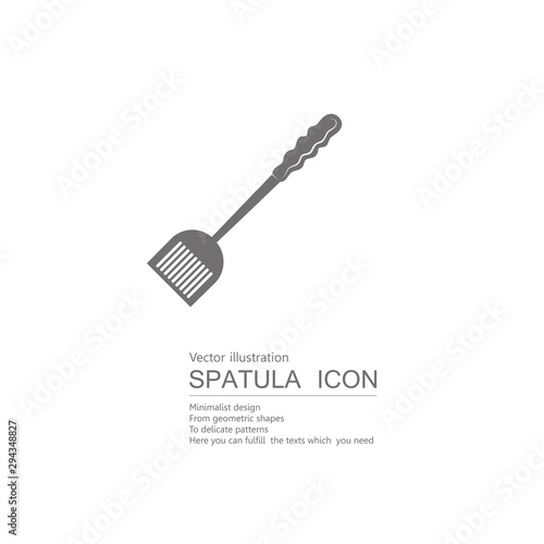 Vector drawn spatula. Isolated on white background.