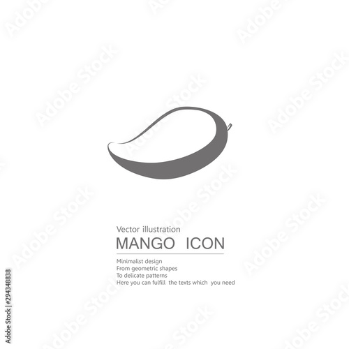 Vector drawn mango. Isolated on white background.