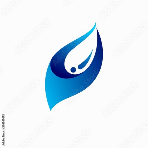 leaf logo accompanied water drop silhouette