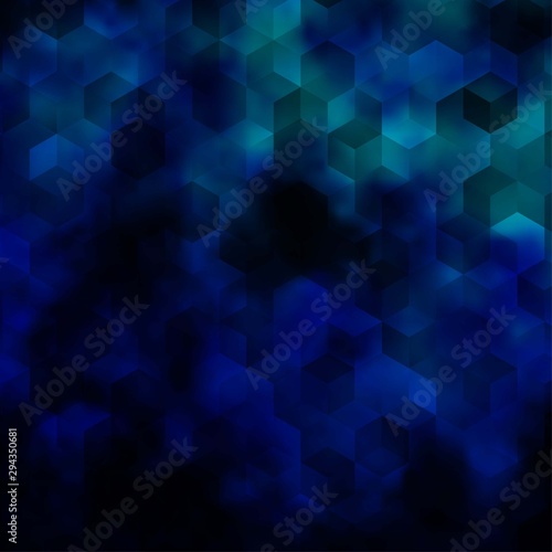 Dark Blue  Green vector texture with colorful hexagons.