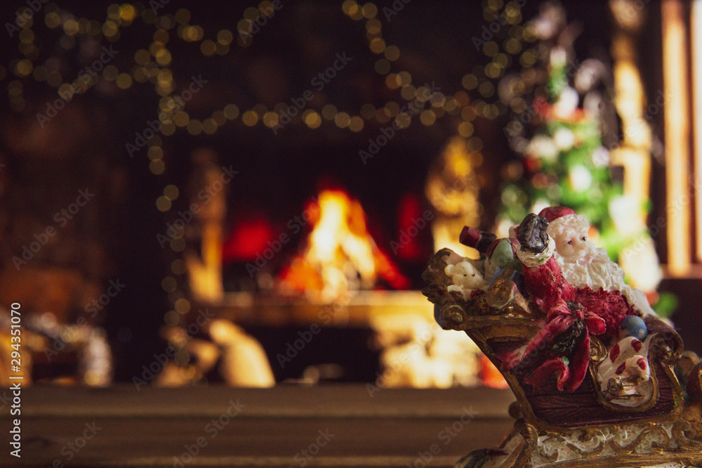 Christmas decorations with blurred background.