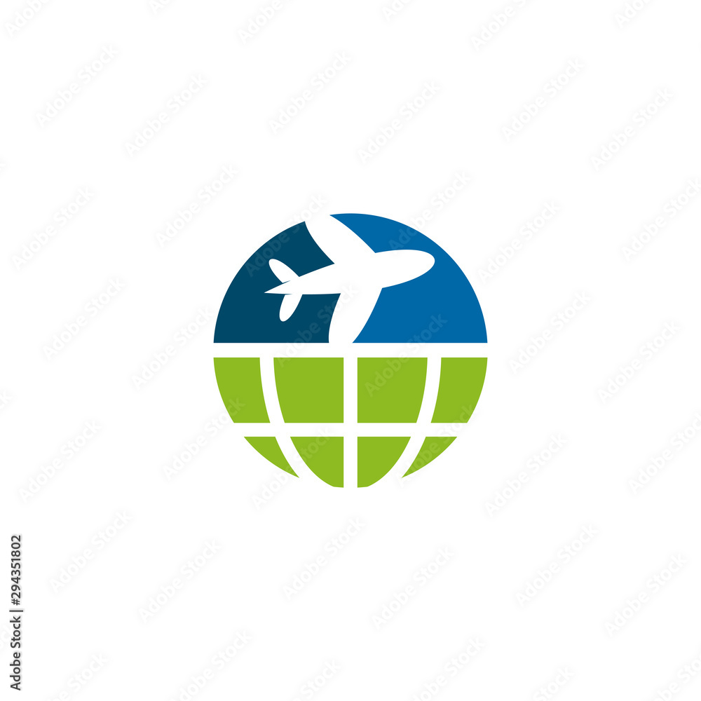 Travel company logo design with using plane icon template Travel company logo design with using plane icon template