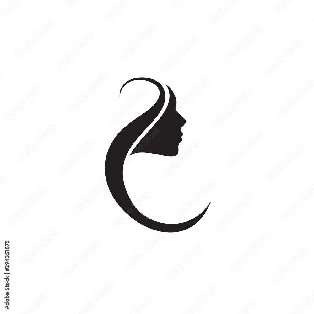 Woman Face Logo Design Vector | Woman Face Logo Design | 3d-mon.com