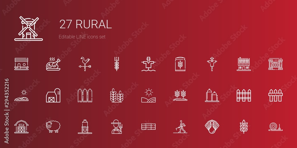 rural icons set