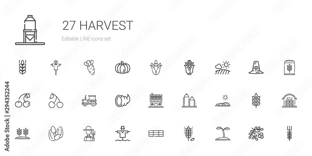 harvest icons set