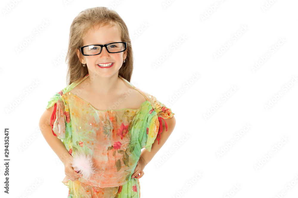 Little girl posing in the studio. Close-up. Little girl posing in the studio. Close-up.