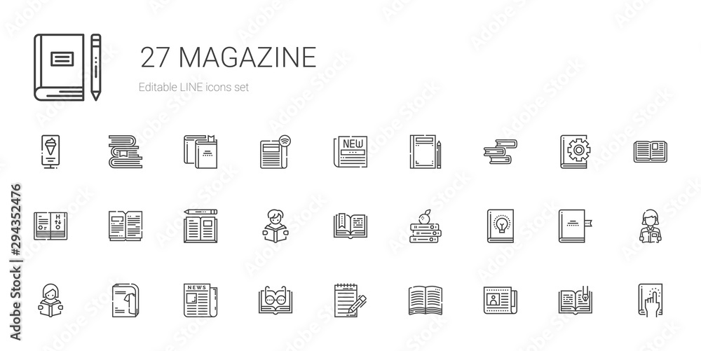 magazine icons set magazine icons set