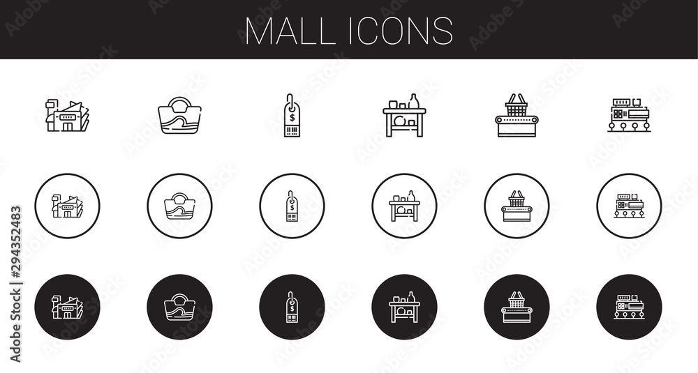 mall icons set mall icons set