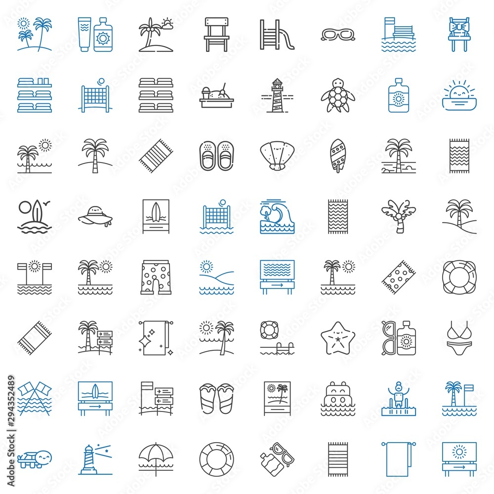 Obraz premium beach icons set
