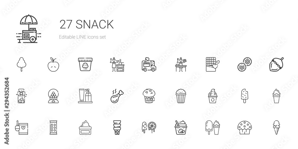 snack icons set snack icons set