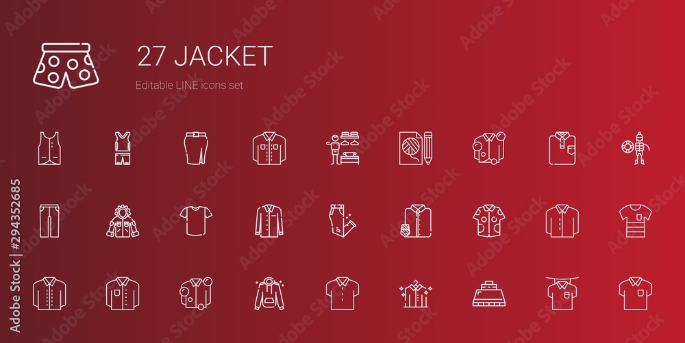 jacket icons set jacket icons set