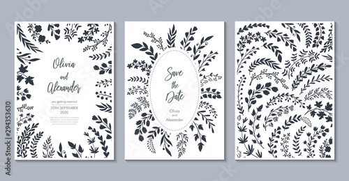 Vector wedding collection. Templates for invitation  save the date card.
