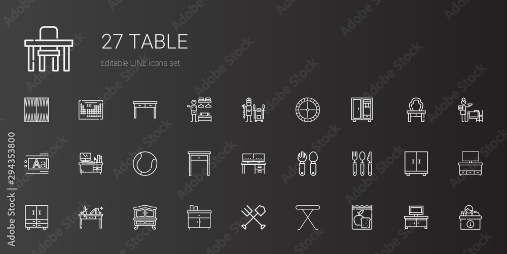 table icons set table icons set