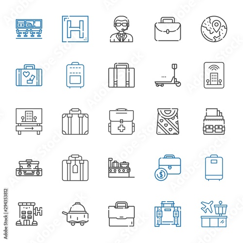 suitcase icons set