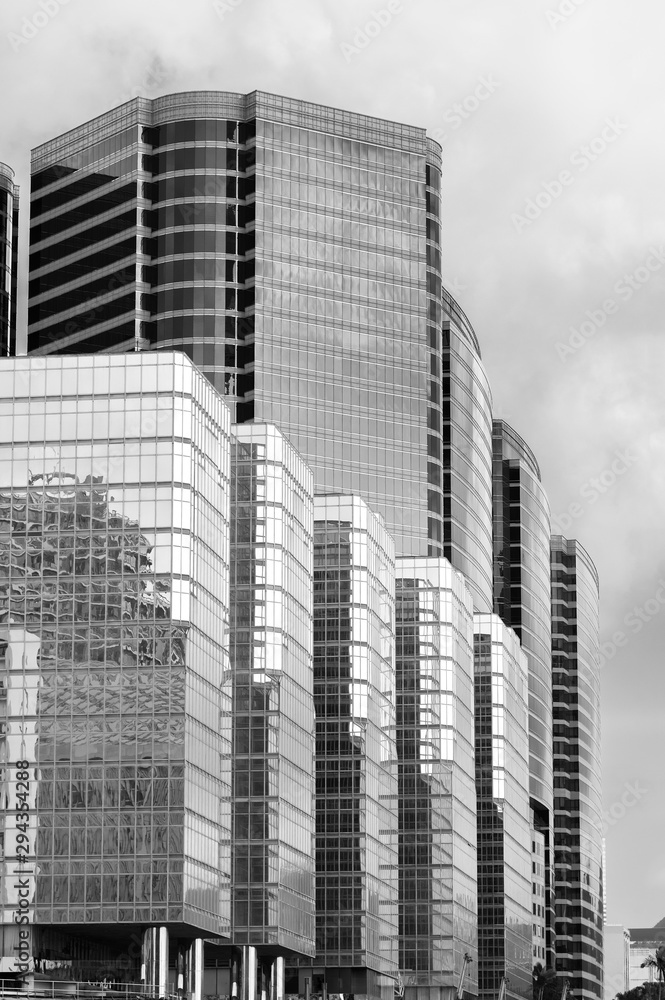 Fototapeta premium Exterior of modern office building in Hong Kong city